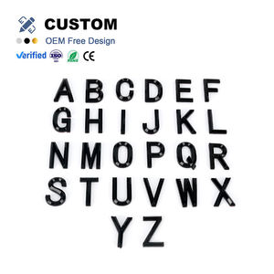 Lettere e Numeri Cromati Autoadesivi 3D Personalizzati OEM/ODM, Emblemi e Badge in Plastica ABS Cromata Argento e Nero <span class=keywords><strong>per</strong></span> Carrozzeria <span class=keywords><strong>Auto</strong></span> - Product Image 1