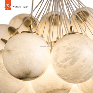 Spanish alabaster globe chandelier for dining room villa foyer <b>lounge</b> <b>lighting</b> - Product Image 5