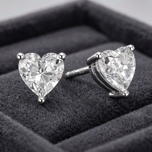 Pendientes de tuerca Shravi Impex con moissanita talla corazón, plata de ley 925, VVS1, solitario, estilo hip hop, joyería fina para mujer, personalizados - Product Image 2