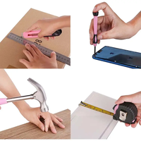 Ensemble d'outils rose de 39 pièces, kit d'outils à main pour la maison, avec boîte à outils portable