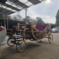 Calèche royale moderne personnalisable, à chevaux ou électrique, pour mariage ou visites touristiques, avec pneus pleins en caoutchouc à quatre roues