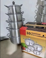 Batterie de cuisine en aluminium 5 pièces 16cm 18cm 20cm 22cm 24cm – Poêles et casseroles à poignée rivetée pour la conservation des aliments et les événements culinaires festifs