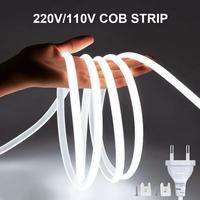 Bande LED COB haute tension 110V/220V, sans besoin de driver, étanche, flexible, pour éclairage extérieur de jardin, patio et décoration paysagère