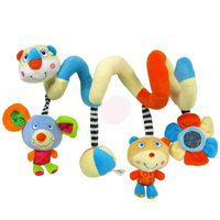 Jouets en peluche pour bébé, ensemble de hochets musicaux à tirer, en velboa noir, pour poussette, siège de sol, lapin, lit de bébé, spirale
