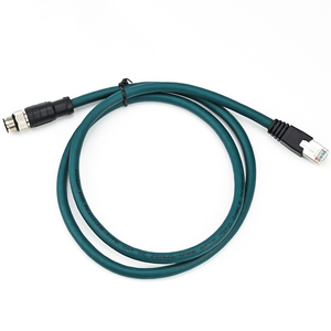 Câble réseau industriel M12 RJ45 Ethernet Gigabit mâle-mâle, gaine PVC, haute flexibilité, blindé, étanche, avec garantie à vie - Product Image 1