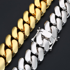 Exquisito Collar de Cadena Cubana de Cobre para Hombre, Elaborado con Baño de Oro de 14K para un Estilo Distintivo y Elegante - Product Image 3