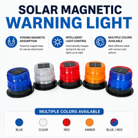 Balise de chantier magnétique à clignotement contrôlé par la lumière, signalisation de sécurité routière LED solaire pour véhicules