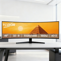 Moniteur de trading incurvé 49 pouces, écran ultra-large 5K, moniteur gaming 165Hz, moniteur PC, écran LED