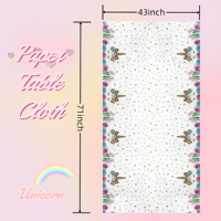 Nappe de table sur le thème de la licorne arc-en-ciel, écologique, blanche, pour fête d'anniversaire, décorations de table, fournitures de fête