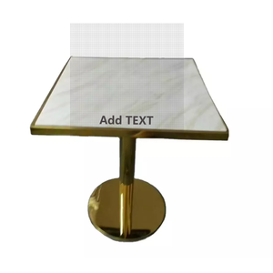 Chải vàng cơ sở thép không gỉ màu đen hàng đầu nhà hàng Bistro vuông cạnh tròn ăn uống giọng bên bàn nhỏ Bàn cà phê - Product Image 3