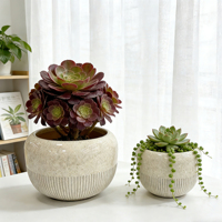 Pots à fleurs ronds en argile, style européen, mats, grands et petits, pour la décoration de la maison et du jardin