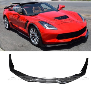 Carbon Fiber Front <b>Splitter</b> Front Bumper Lip Spoiler for Chevrolet Corvette C7 - Product Image 1