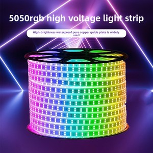 RGB <span class=keywords><strong>LED</strong></span> Farbiger Lichtstreifen IP65 Wasserdicht 220V mit Isolierter PVC-Hülle für Landschafts- und Außenbereichsanwendungen - Product Image 2