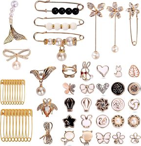 Lot de broches de sécurité en perles dorées, bijoux scintillants pour chaussettes, pulls, chapeaux, châles, accessoires de décoration polyvalents pour la taille - Product Image 1