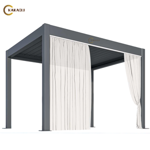 Sistema de Pérgola de Aluminio Sostenible con Techo de Láminas Retráctiles Eléctricas, Montado en Pared, para Exteriores - Product Image 2