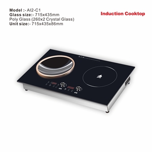 Estufa Eléctrica Integrada de 2 Quemadores, Combinación de Inducción y Vitrocerámica <span class=keywords><strong>para</strong></span> Cocinar en Familia - Product Image 5