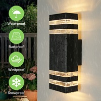Applique murale LED double tête longue bande étanche IP65 en plastique ABS pour couloir et cour