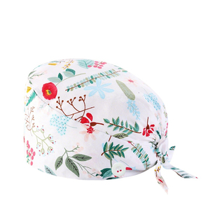Bonnets chirurgicaux personnalisés à motif dessin animé, doublés satin, avec porte-badge rétractable, pour femmes, accessoires d'uniforme de soins de santé - Product Image 2