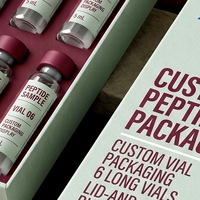 Boîte rigide personnalisée avec couvercle et base en carton gris pour flacons de peptides, 6 flacons, impression offset éponge, quadricolore, modèle artisanal 20260805064