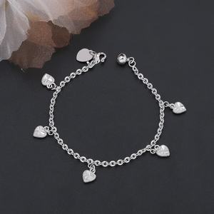 Bracelet de charme pour femme JXX en gros, plaqué argent, chaîne torsadée et chaîne cubaine en forme de cœur - Product Image 6