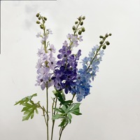 Bunga Buatan 3D Delphinium, Ungu, Dekorasi Rumah, Kamar Hotel, Pernikahan, Perlengkapan Fotografi
