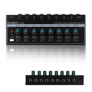 แอมพลิฟายเออร์เสียงสเตอริโอแบบพกพา S-800 8ช่องตัวแยกหูฟังสำหรับบ้าน/ดีเจใช้เครื่องขยายเสียงหูฟัง8เอาต์พุต - Product Image 1