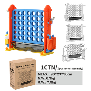 Khổng lồ 4 trong một hàng kết nối trò chơi cho trẻ em người lớn, trẻ em Jumbo 4-to-Score trò chơi với bóng rổ Hoop trò chơi golf và vòng quăng playsets - Product Image 4