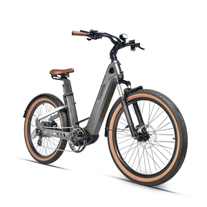 Bicicleta Eléctrica Ligera de Fibra de Carbono, Batería de 48V 19.2AH, Bicicleta Urbana con Cesta - Product Image 1