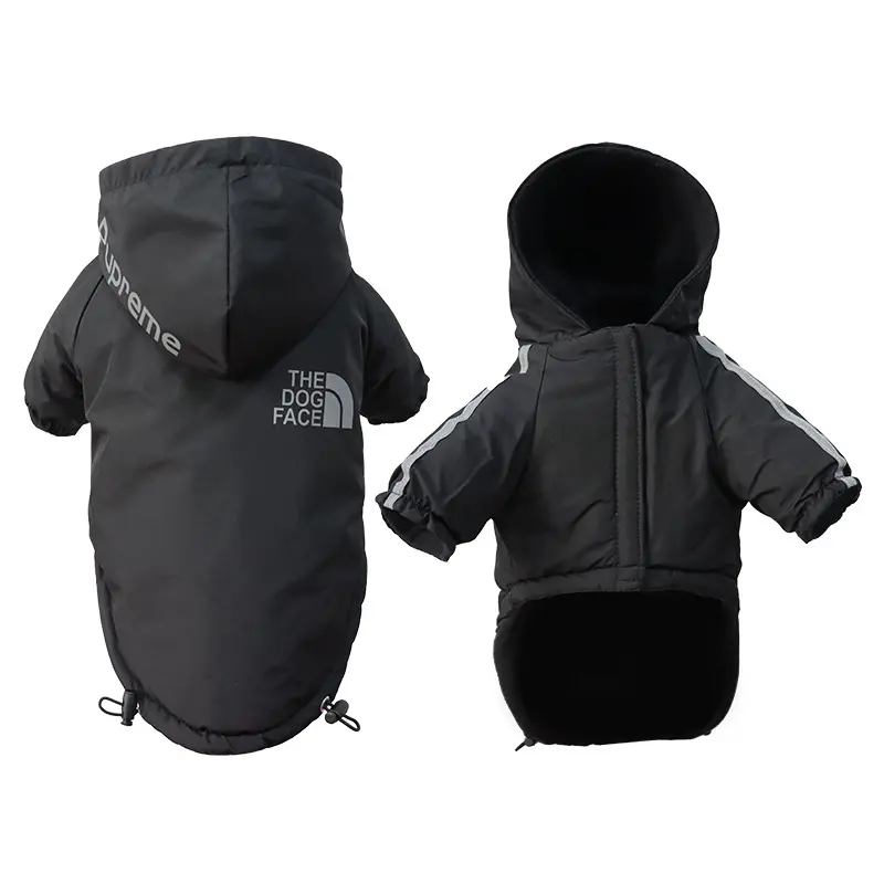 Plus Velvet Thickening Waterproof Warm Winter Quilted Luxury Pet Jackets Coats Hoodie Dog Clothes
