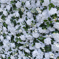 Panneaux muraux de fleurs en soie Toile de fond murale ivoire pour décoration d'événements de mariage