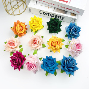 Mini-tête de rose en velours, diamètre 6-7 cm, fleur artificielle pour mariage, décoration intérieure, accessoires de photographie, matériel pour corsage - Product Image 1