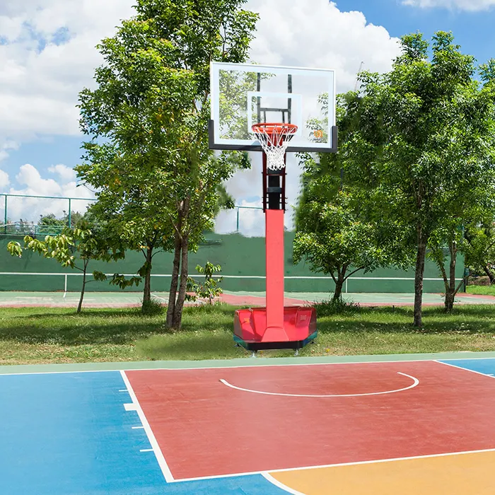 Soporte de aro de baloncesto portátil de 6 '-10' de altura ajustable para exteriores, sistema de aro de baloncesto móvil de 72 pulgadas con tablero