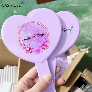 OEM Logo Mini Pocket Heart-Shaped Lighted Makeup Tool Personalized Rhinestones Wholesale Low Price Cosmetic Mirrors - Product Image 4