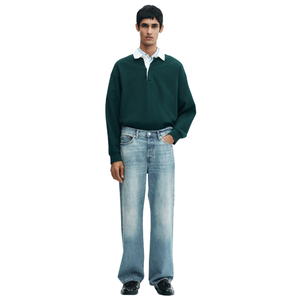 Pantalones Vaqueros Holgados Retro para Hombre, Pantalones de Mezclilla con Logotipo Personalizado, Ropa Urbana Informal, Pantalones Anchos de Pierna, OEM ODM de Alta Calidad - Product Image 2