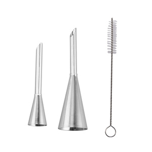 หัวบีบสแตนเลสสำหรับตกแต่งเค้กคัพเค้กทนทาน1/2ชิ้น - Product Image 3