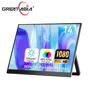 จอภาพแล็ปท็อปแบบพกพาขนาด 14 นิ้ว LCD ความละเอียด 1920*1080 60Hz แบบ Type C ดีไซน์จดสิทธิบัตร สำหรับสำนักงาน เล่นเกมส์ จอภาพเสริมแบบไร้สายหลายจอ - Product Image 1