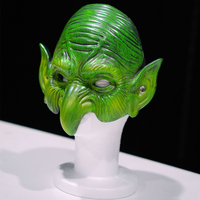 Masque de sorcière verte, masque de gobelin, masque de sorcière vieillue et moche, masque d'elfe à long nez, masque d'horreur pour fête d'Halloween, cosplay, carnaval, costume de maison hantée