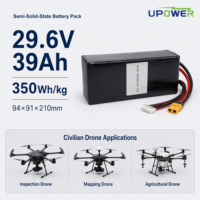 Paket Baterai Drone Pertanian ULi NCM Pouch Cell 350Wh/Kg, Baterai Lithium Semi-Solid State NMC 10C 29.6V 39Ah