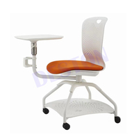 Chaise de formation de bureau chaise de réunion PP plastique cadre en métal école salle de formation chaises de bureau avec bloc-notes