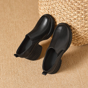 Bottines à talons épais, élégantes et polyvalentes, bottes fines mi-mollet pour l'automne et l'hiver - Product Image 3