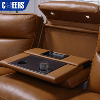 MANWAH CHEERS Luxus-Ecksofa aus Vollnarbenleder mit elektrischer Verstellung, L-Form, modular, mit zwei Motoren, Relaxsofa