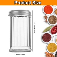 Shakers Suger de style rétro de 5.5 pouces avec couvercle à rabat en acier inoxydable Verseur de distributeur de sucre en verre de 12oz