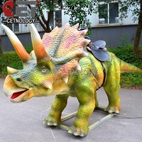 Meilleure vente populaire en plein air blague nouveau Style manèges robotiques monnayeur animatronique dinosaure à bascule dinosaure tour