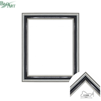 Cadre de peinture en bois antique de style européen de luxe, sculpture argentée et dorée pour la décoration d'hôtel, style classique