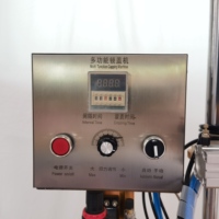 Capsuleuse pneumatique industrielle à couple réglable en acier inoxydable 304 semi-automatique pour bouteilles en plastique, verre, métal et cosmétiques