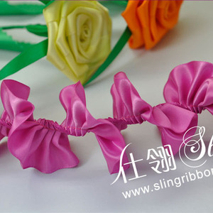 Cinta de Raso Plisada de 2.5cm al por Mayor, 196 Colores, de una Sola Cara, 100% Poliéster, Cinta Decorativa con Rosas para Rosetones - Product Image 2