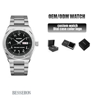 Montre-bracelet de luxe 42 mm en acier inoxydable, cadran analogique, mouvement à quartz, chronographe arabe, résistance à l'eau 5 ATM, style professionnel