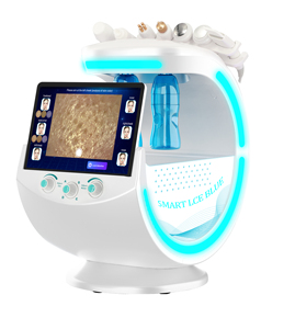 Nouvelle machine faciale intelligente 7 en 1 à oxygène et eau, bleu glace, avec fonction d'observation de la peau - Product Image 1