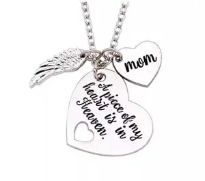 Necklace A Piece of My Heart is in Heaven Memorial Dad Mom Necklace Loss of Father Gift