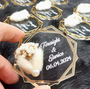 Aimant en acrylique personnalisé en forme de mariage Luckykoo, pour annoncer la date du mariage, cadeau de remerciement - Product Image 1